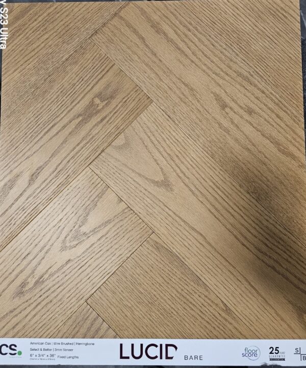 American Oak Herringbone Engineered Hardwood-Bare Lucid