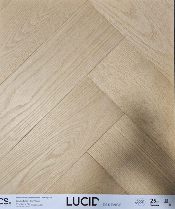 American Oak Herringbone Engineered Hardwood- Essence Lucid