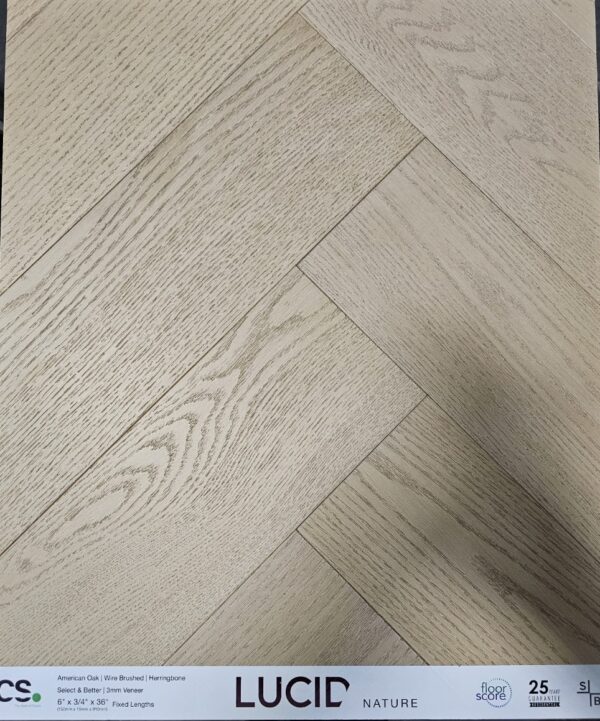 American Oak Herringbone Engineered Hardwood-Natural Lucid