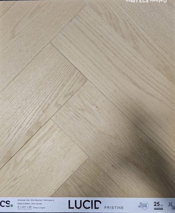 American Oak Herringbone Engineered Hardwood- PRISTINE Lucid