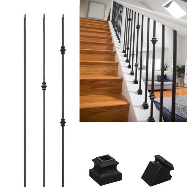 hollow single Knuckle Metal Spindle satin Black - Image 4