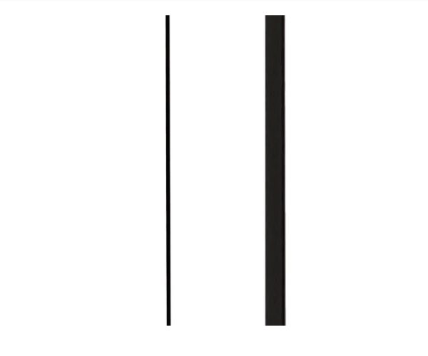 Plain Straight Square Metal hollow Spindle Matt Black